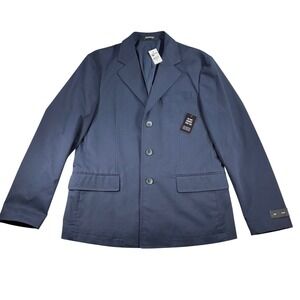 New‎ EXPRESS Navy Blue Slim Fit Cotton Blend Blazer Jacket 38R